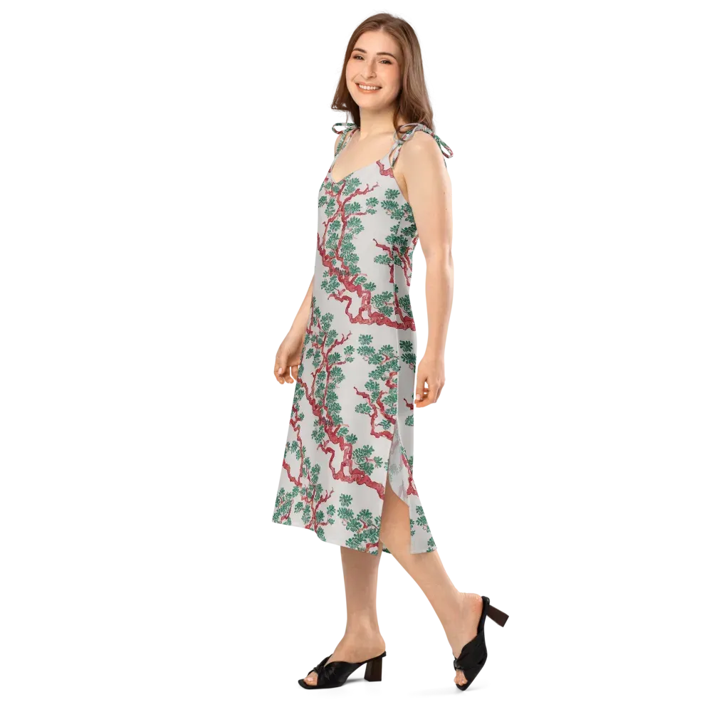 Coral Canopy on Slip Dress — Left Front
