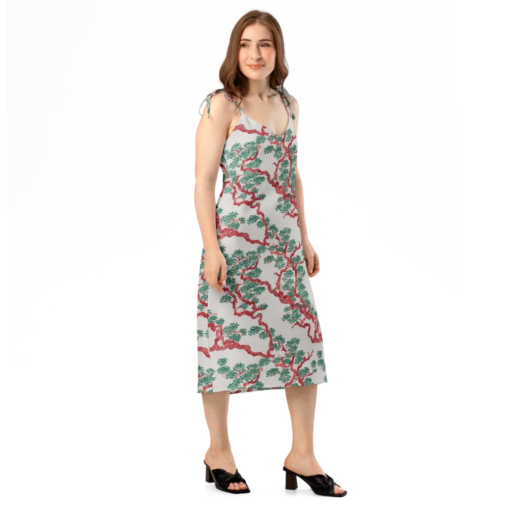 Coral Canopy on Slip Dress — Right Front
