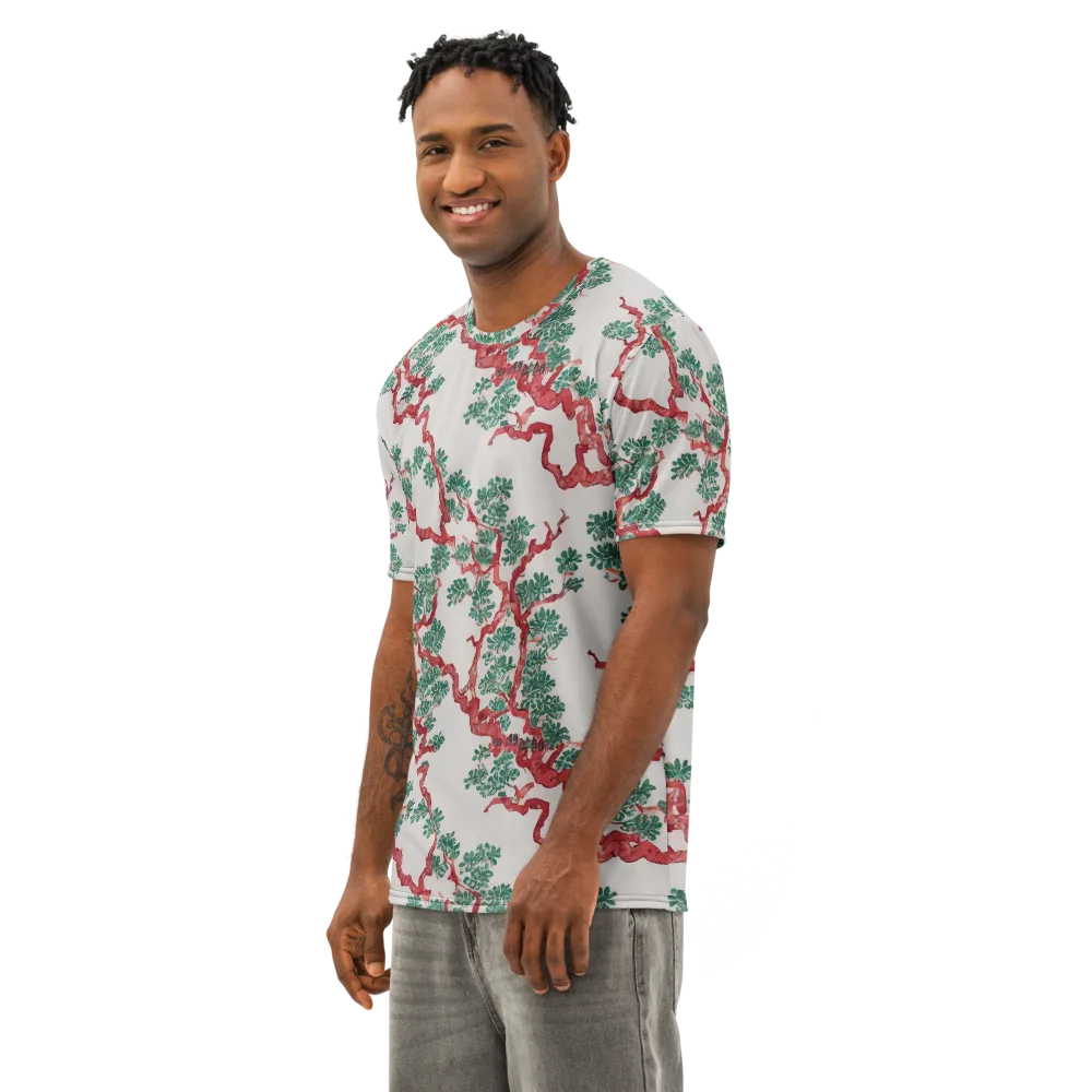 Coral Canopy on Men's Cotton Crew Neck T-Shirt — Left Front