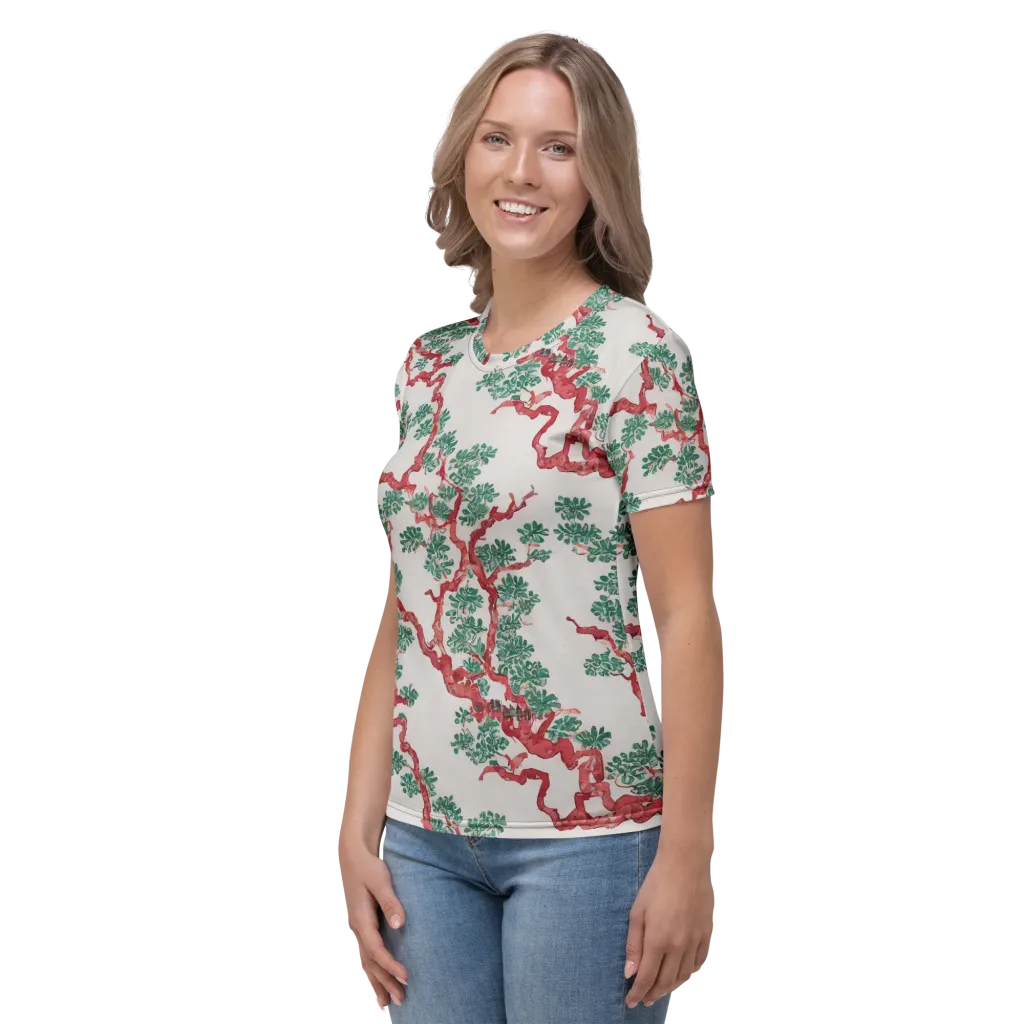 Coral Canopy on Women's Crew Neck T-Shirt — Left sleeve