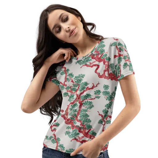 Coral Canopy on a Women's Crew Neck T-Shirt