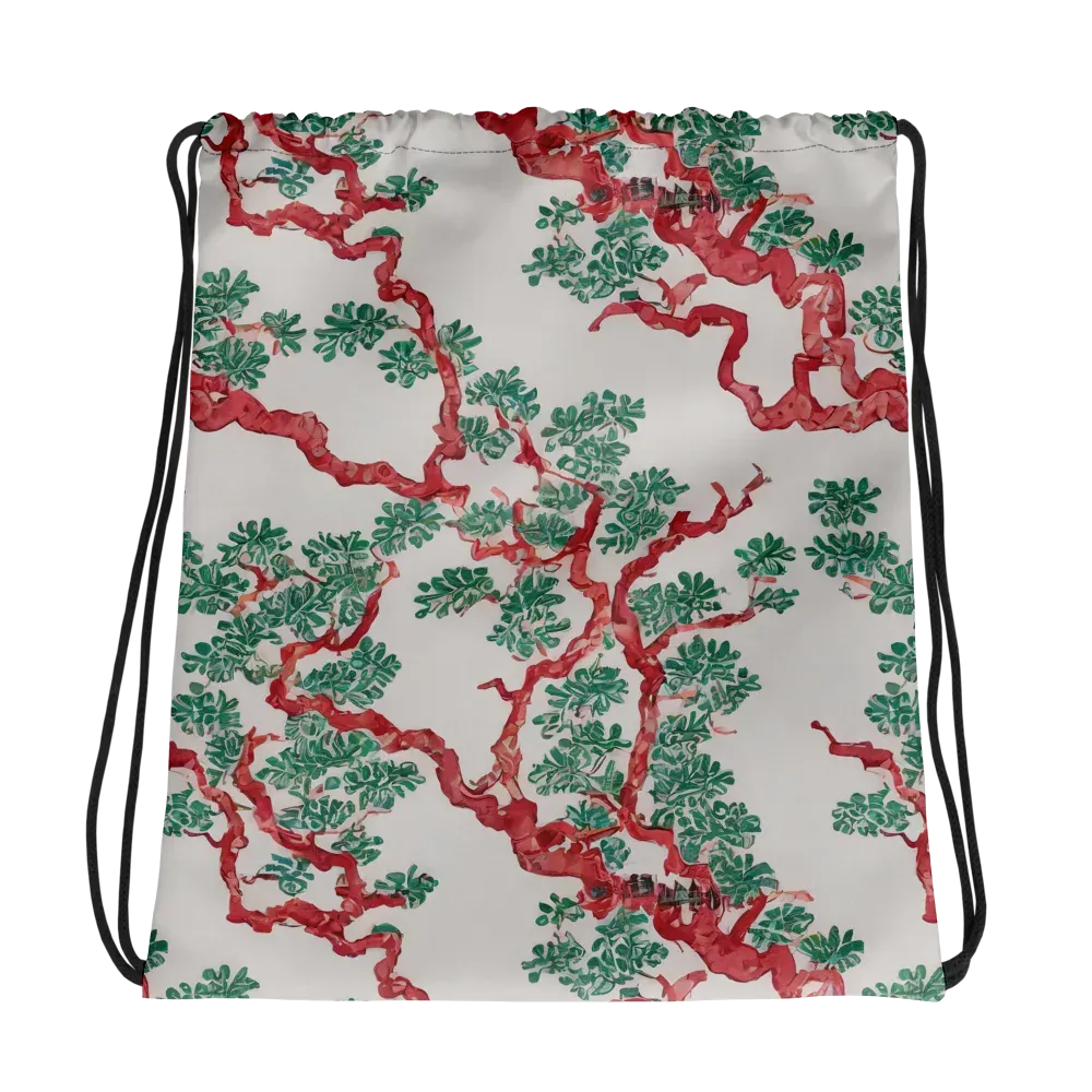 Coral Canopy on Drawstring Bag — Mockup