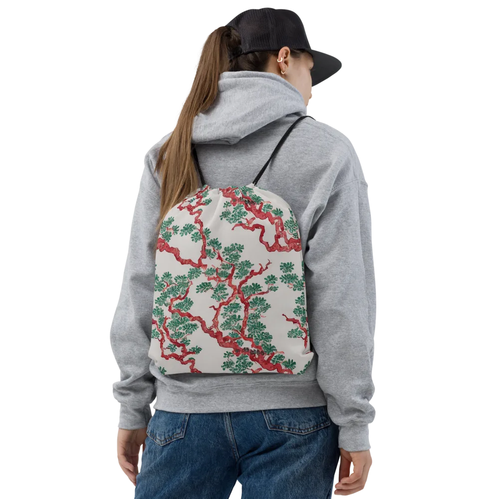 Coral Canopy on Drawstring Bag — Front