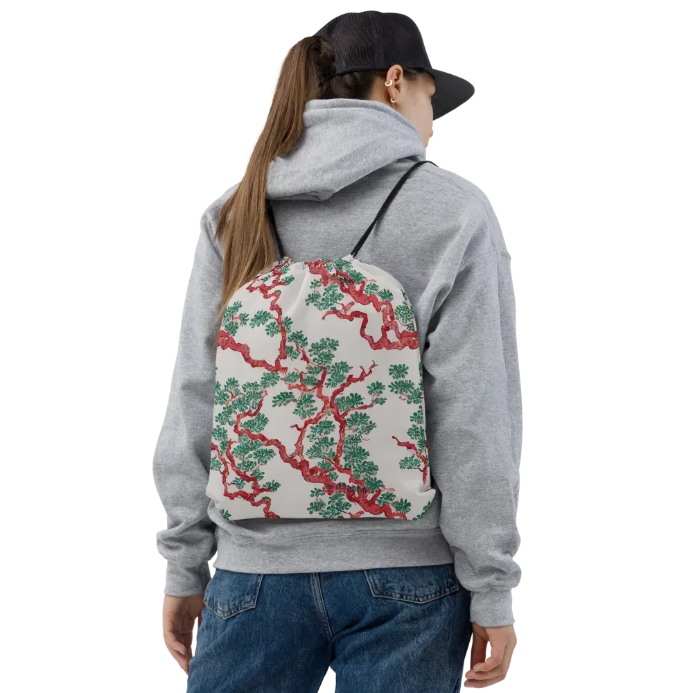 Coral Canopy on Drawstring Bag — Front