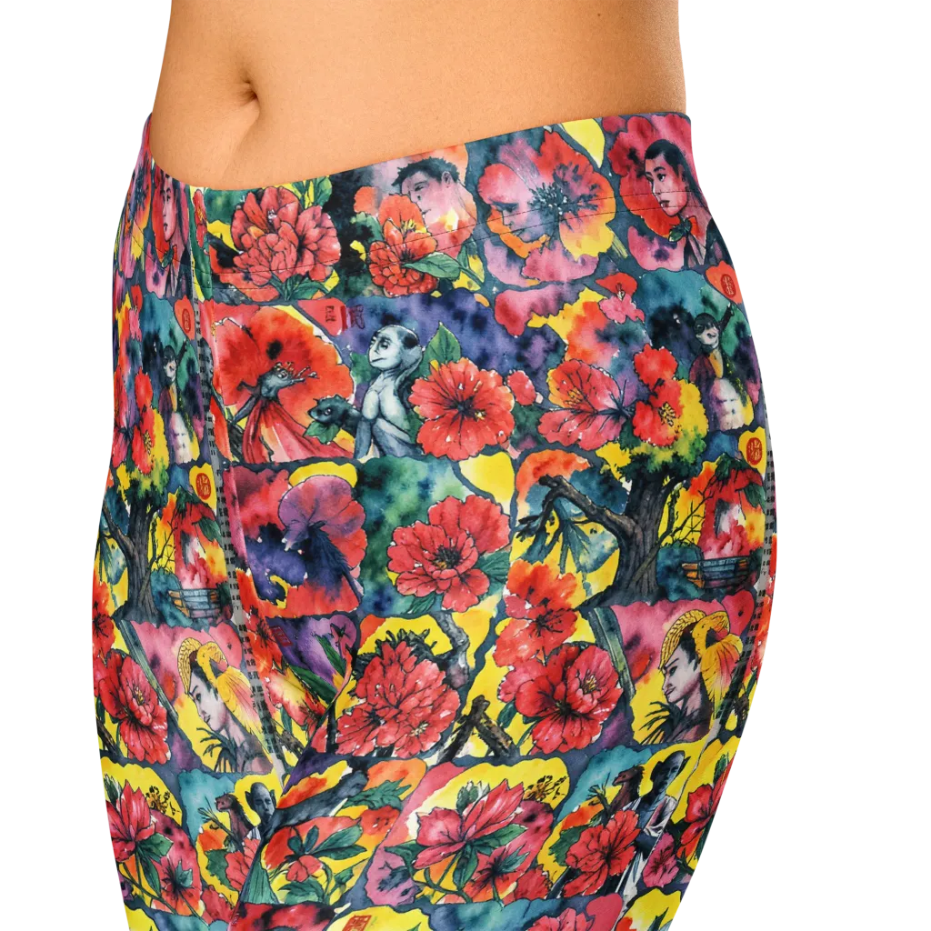 Crimson Garden Myth on Capri Leggings — Print file