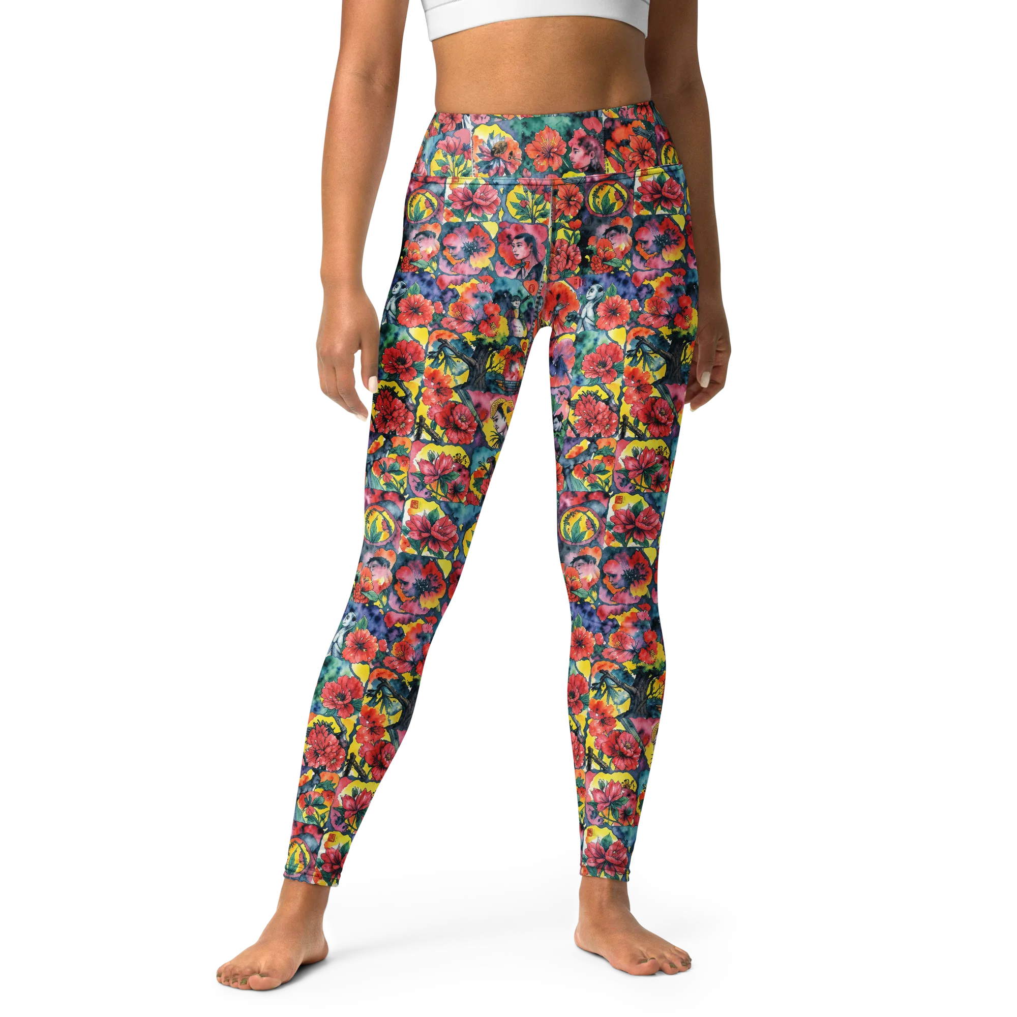 Crimson Garden Myth on Yoga Leggings — Print file