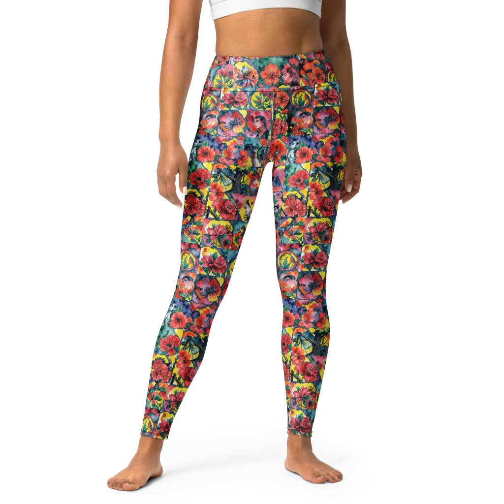 Crimson Garden Myth on Yoga Leggings — Print file