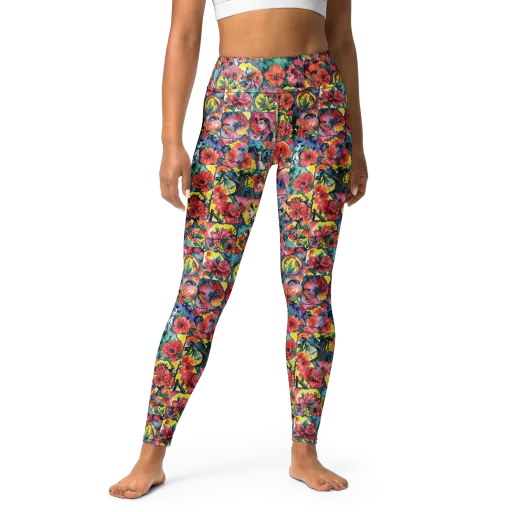 Crimson Garden Myth on a Yoga Leggings