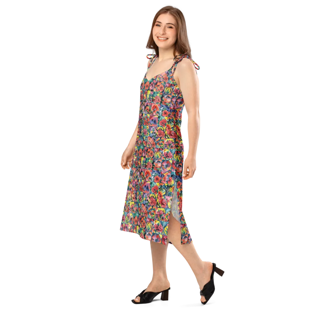 Crimson Garden Myth on Slip Dress — Left Front