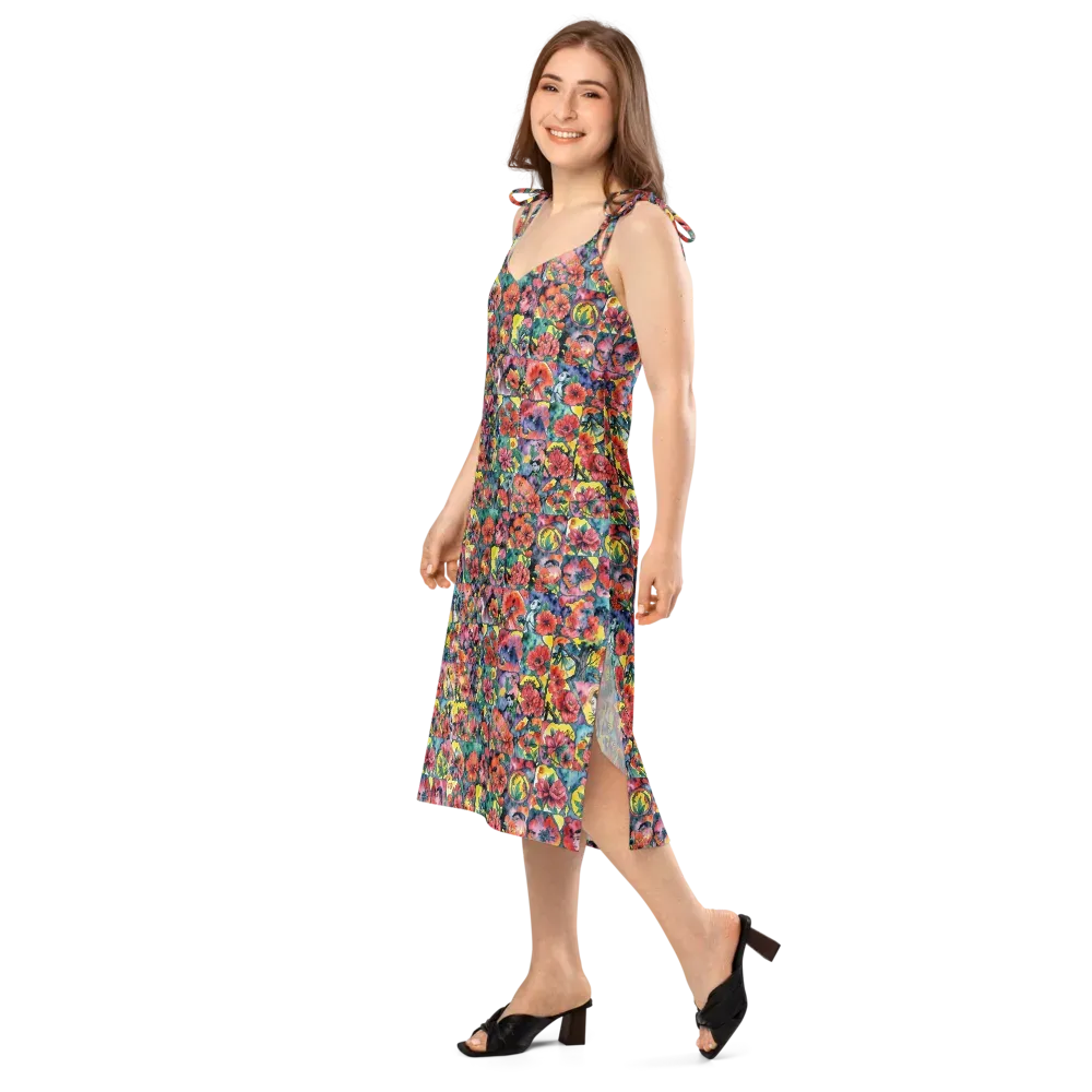 Crimson Garden Myth on Slip Dress — Left Front