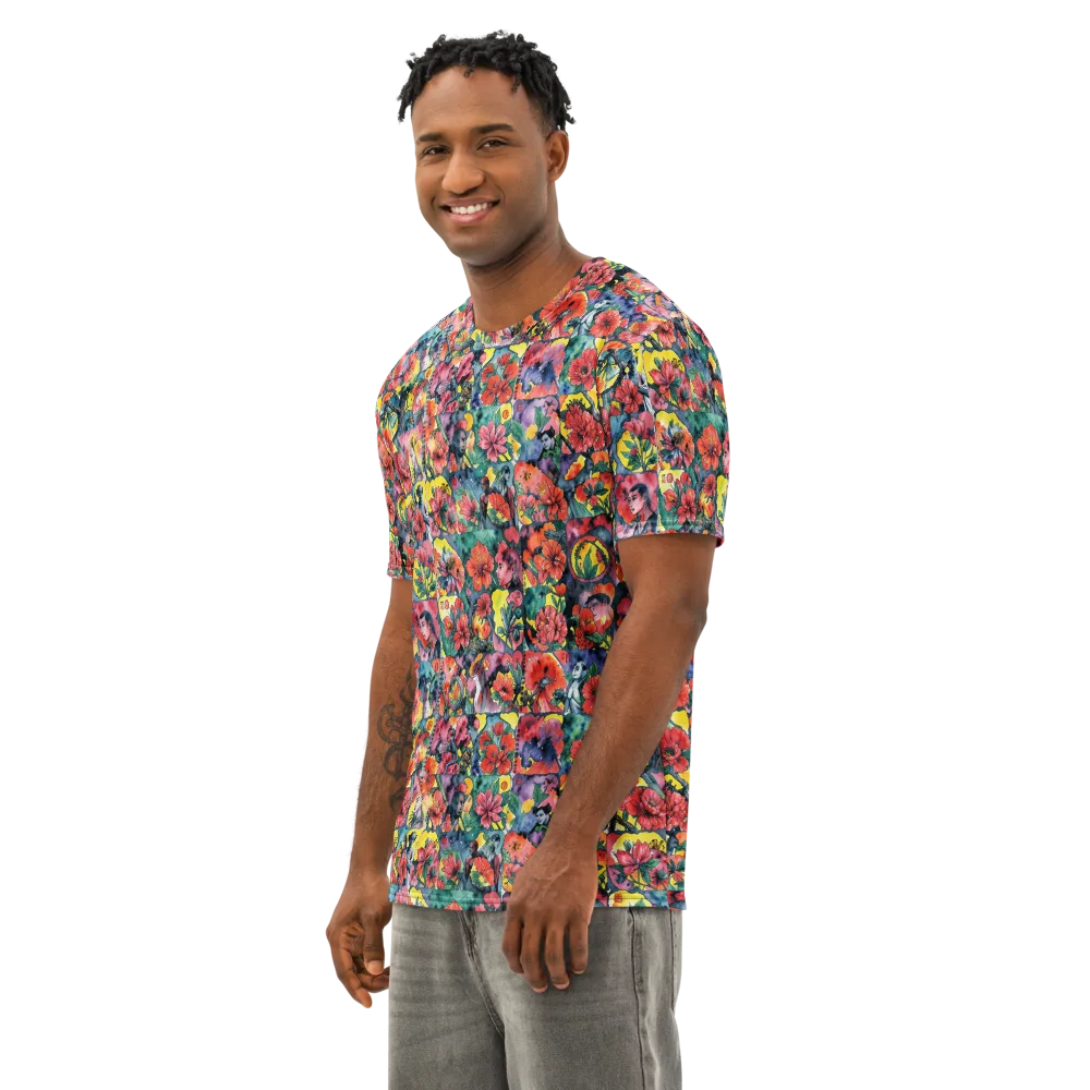 Crimson Garden Myth on Men's Cotton Crew Neck T-Shirt — Left Front