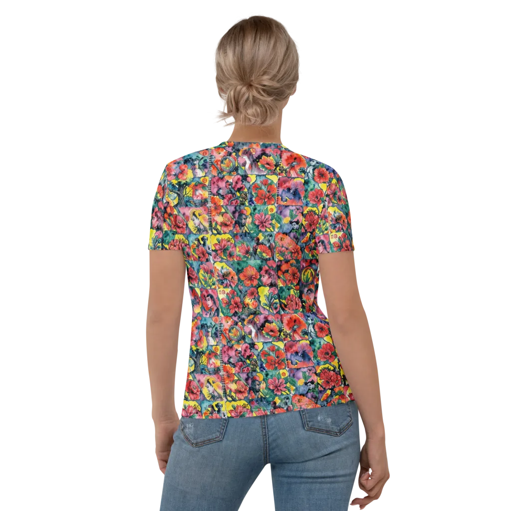 Crimson Garden Myth on Women's Crew Neck T-Shirt — Back