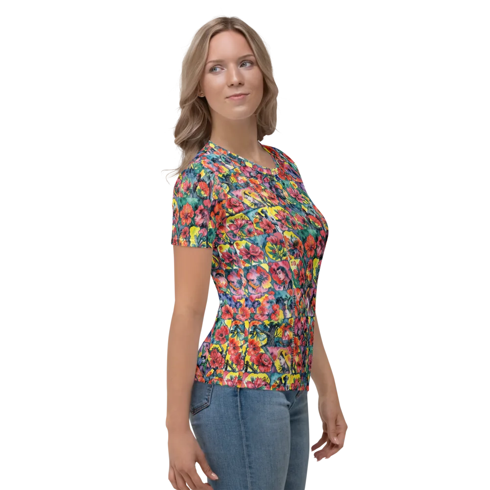Crimson Garden Myth on Women's Crew Neck T-Shirt — Back print