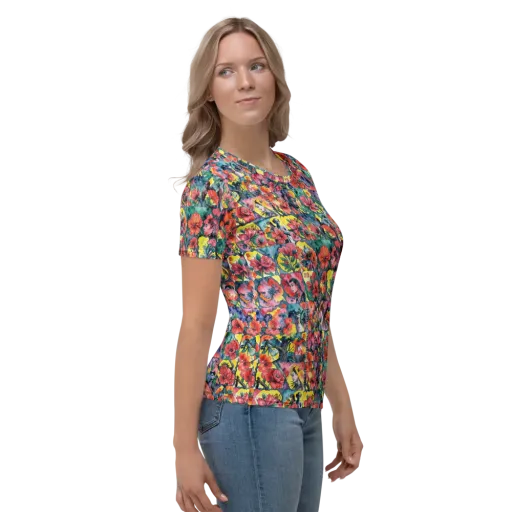 Crimson Garden Myth on a Women's Crew Neck T-Shirt