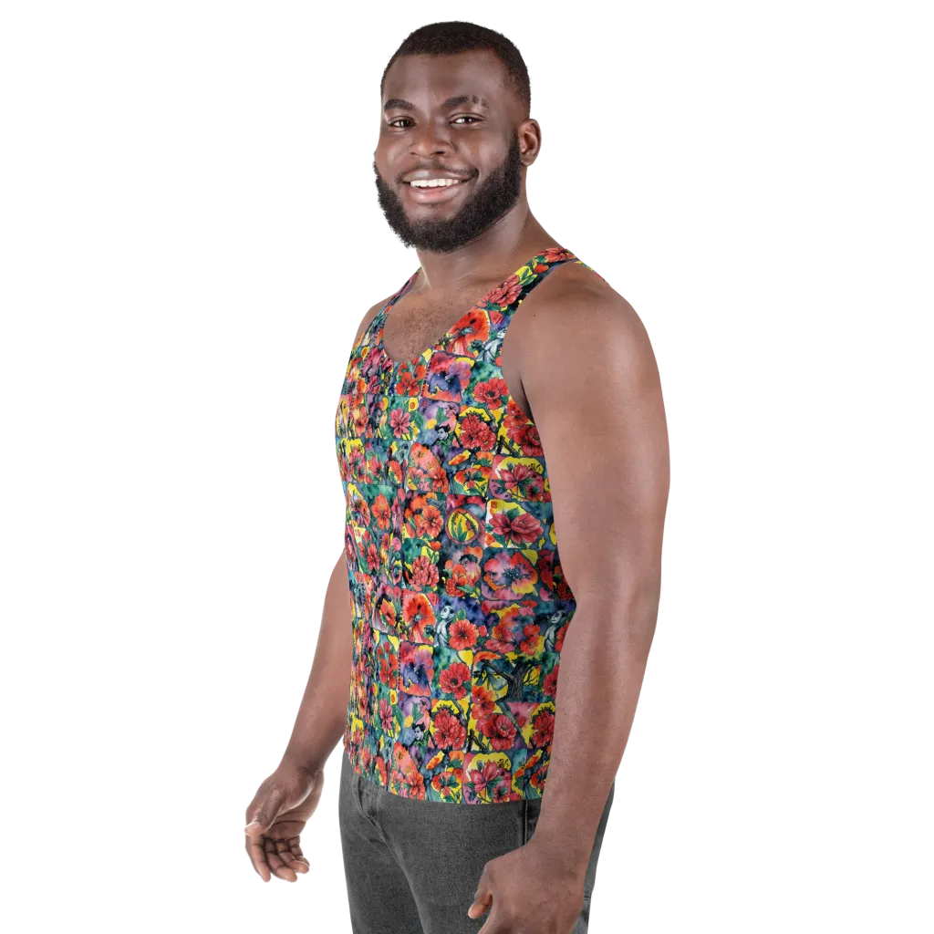 Crimson Garden Myth on Men's Tank Top — Left Front