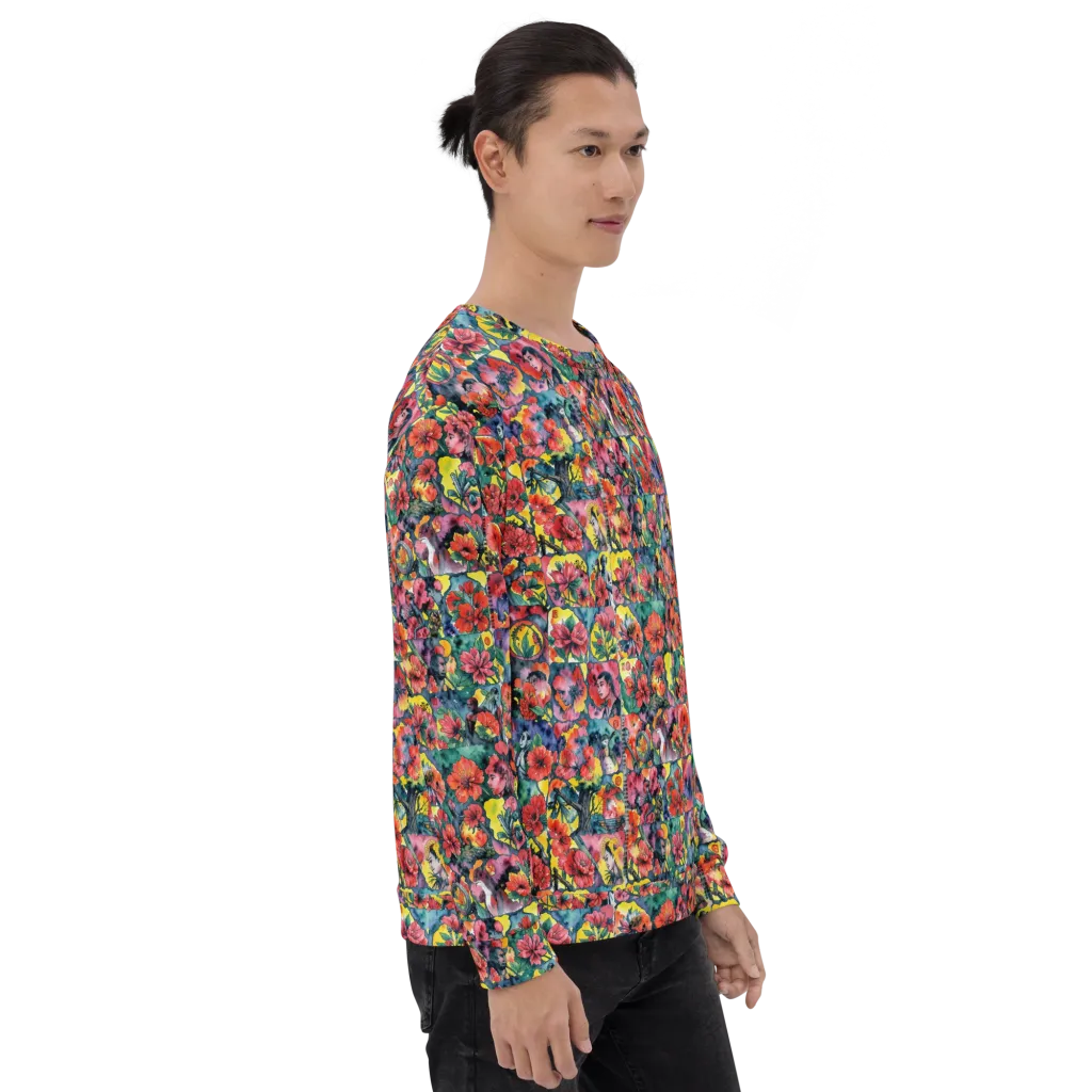 Crimson Garden Myth on Sweatshirt — Right sleeve