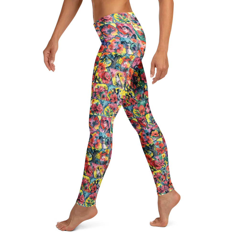 Crimson Garden Myth on Leggings — Left