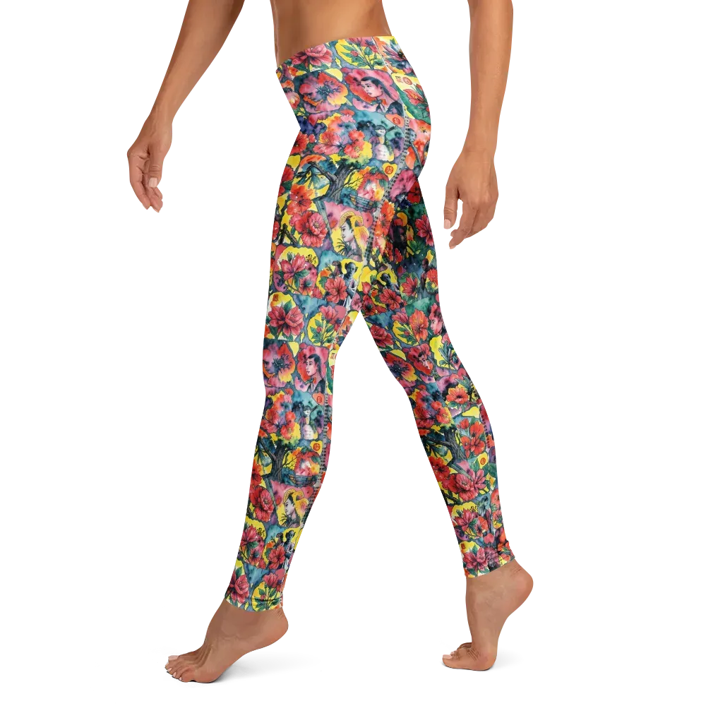 Crimson Garden Myth on Leggings — Left