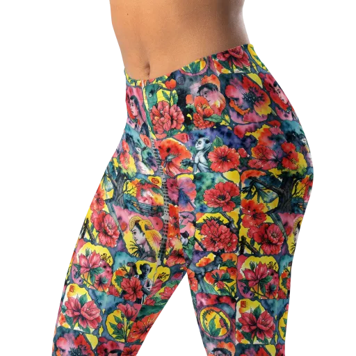 Crimson Garden Myth on a Leggings