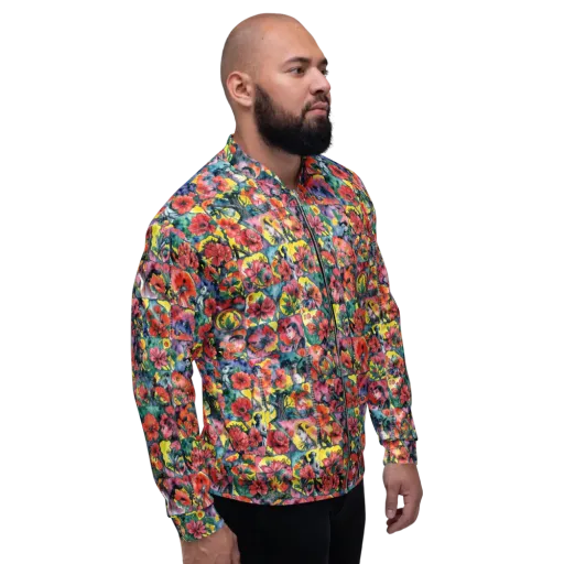Crimson Garden Myth on a Bomber Jacket