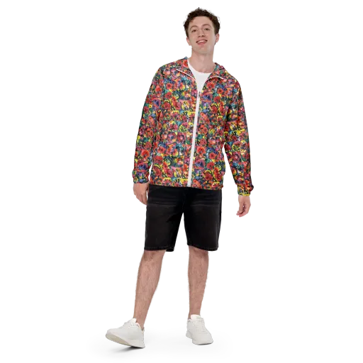 Crimson Garden Myth on a Men's Windbreaker