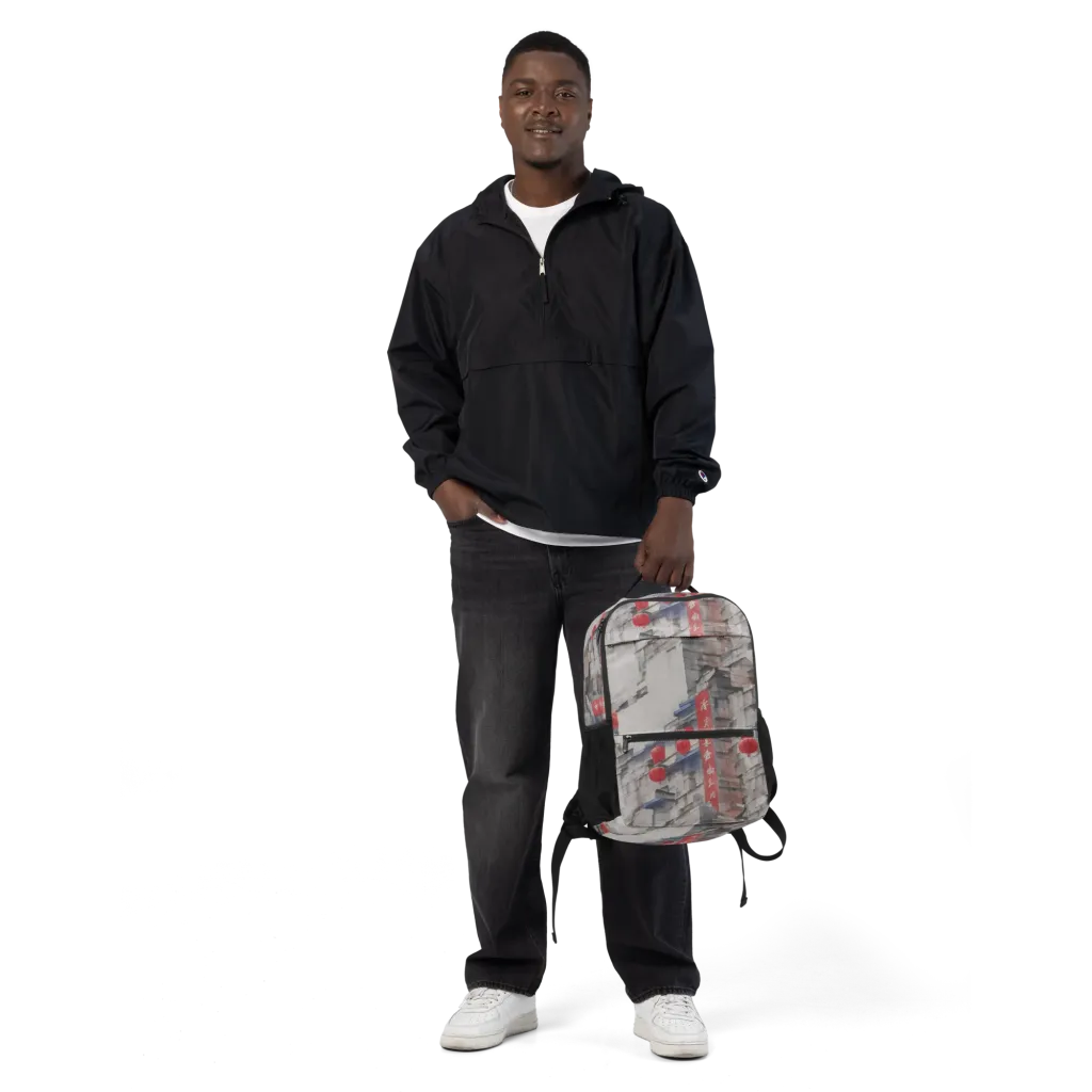 Crimson Lantern Alley on Utility Backpack — Front