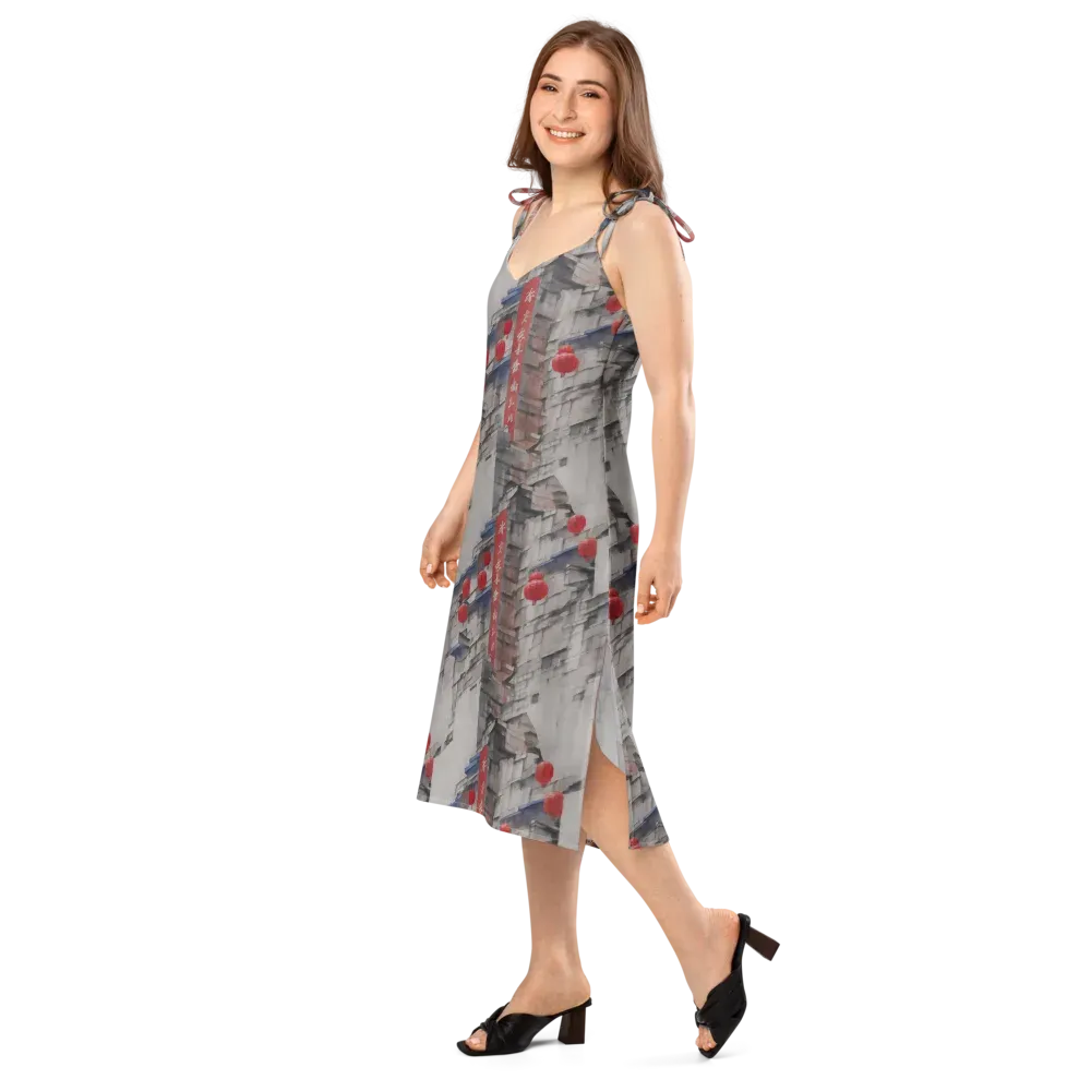 Crimson Lantern Alley on Slip Dress — Left Front
