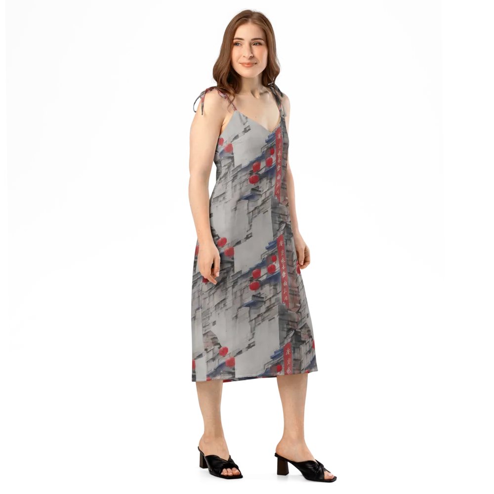 Crimson Lantern Alley on Slip Dress — Right Front