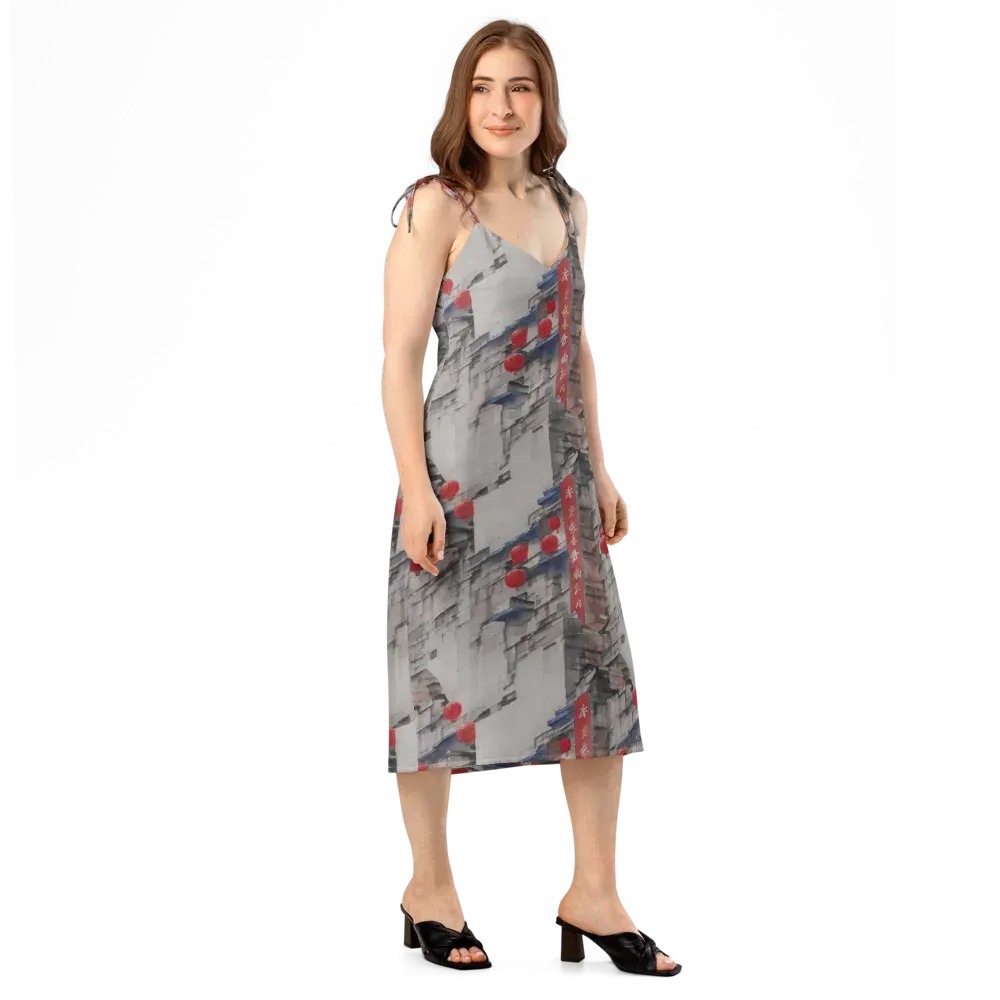 Crimson Lantern Alley on Slip Dress — Right Front
