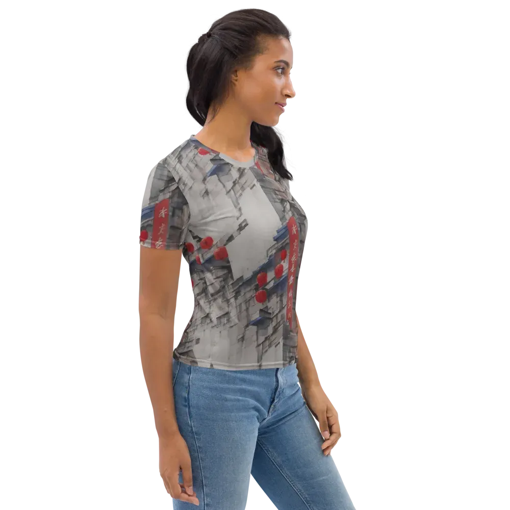 Crimson Lantern Alley on Women's Crew Neck T-Shirt — Back print