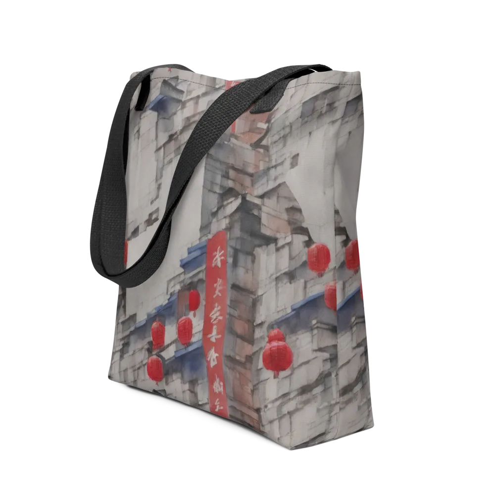 Crimson Lantern Alley on Tote Bag — Print file
