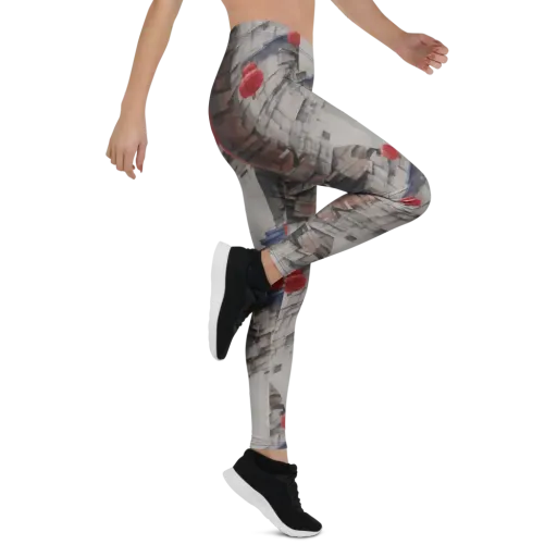 Crimson Lantern Alley on a Leggings