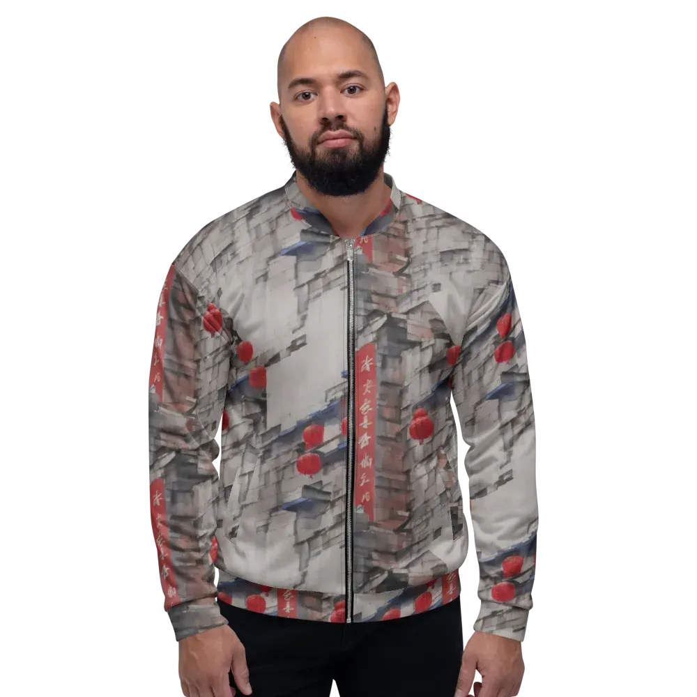 Crimson Lantern Alley on Bomber Jacket — Front