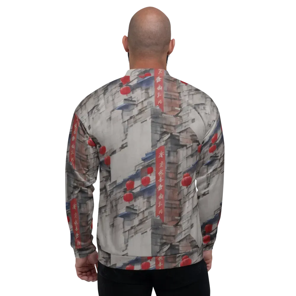 Crimson Lantern Alley on Bomber Jacket — Back