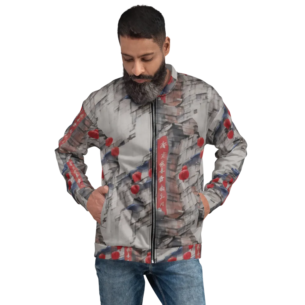 Crimson Lantern Alley on Bomber Jacket — Back print