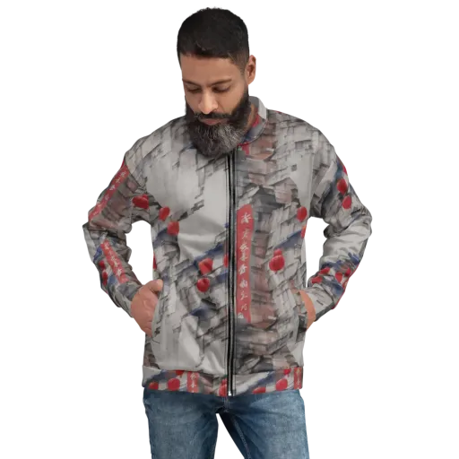 Crimson Lantern Alley on a Bomber Jacket