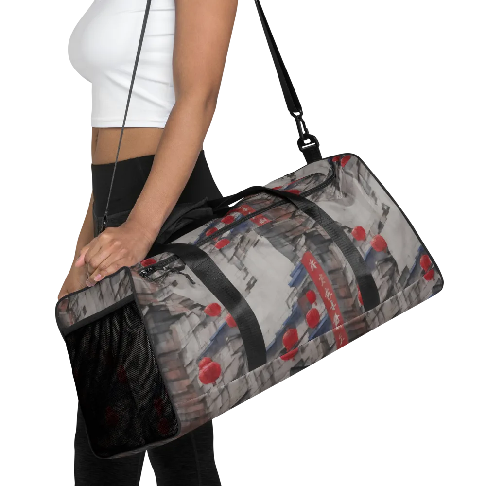Crimson Lantern Alley on Duffle Bag — Front
