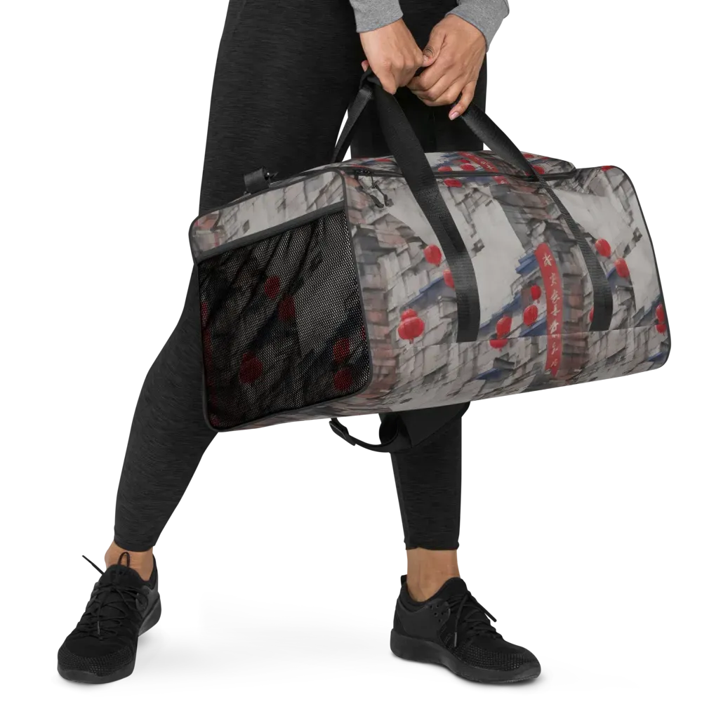 Crimson Lantern Alley on Duffle Bag — Right Front