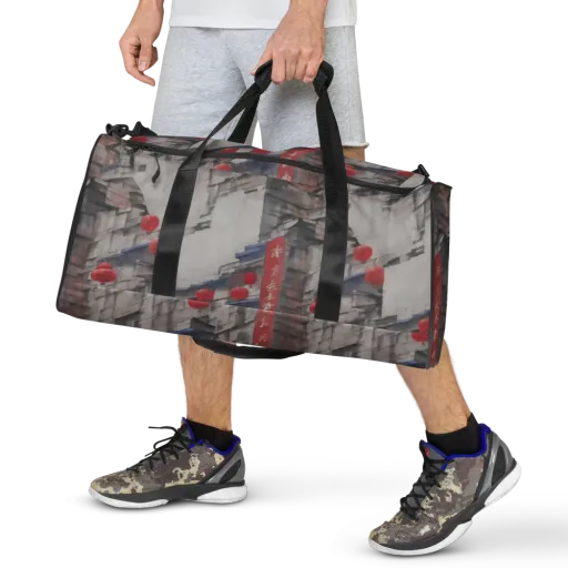 Crimson Lantern Alley on a Duffle Bag