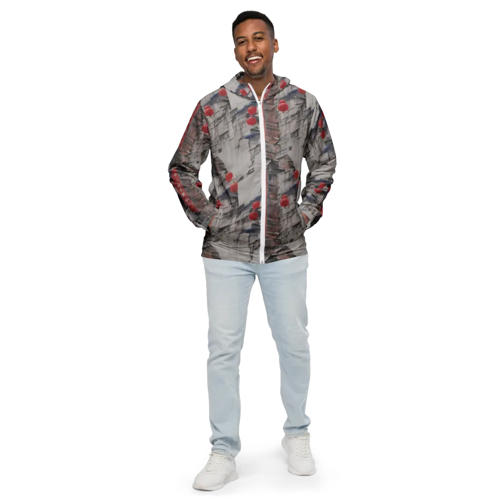 Crimson Lantern Alley on Men's Windbreaker — Front