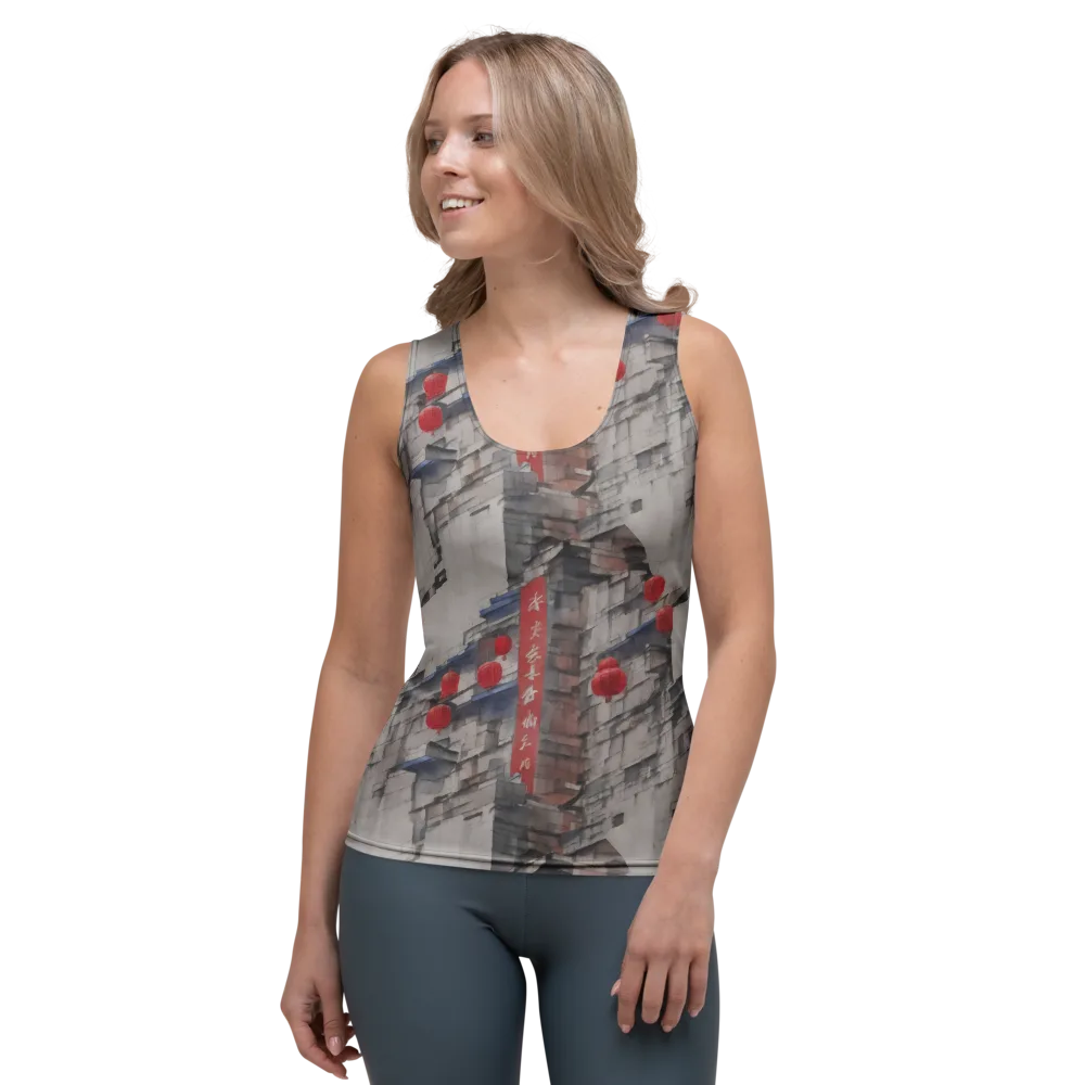 Crimson Lantern Alley on Women's Tank Top — Front