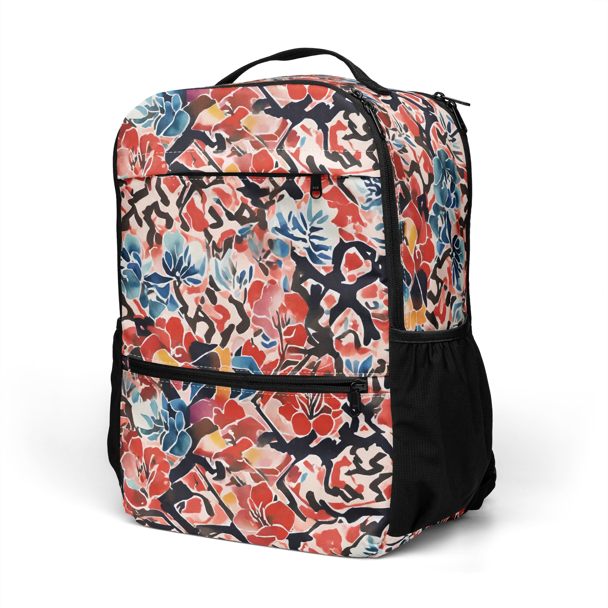 Crimson Brushwork on Utility Backpack — Top print