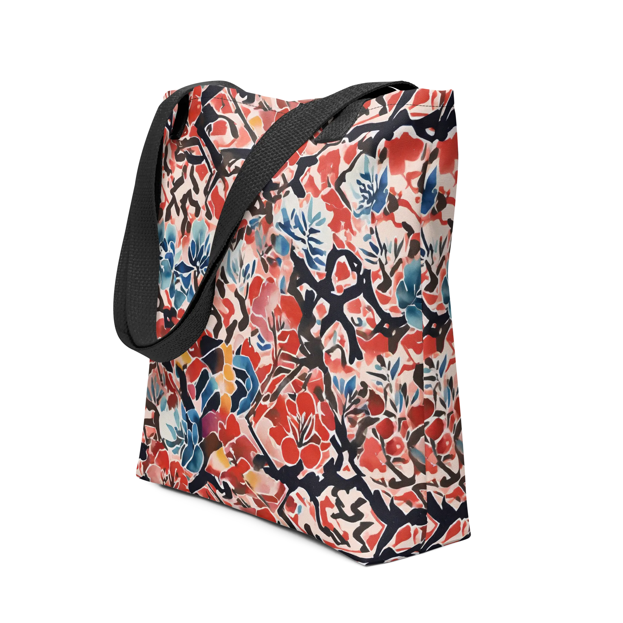 Crimson Brushwork on Tote Bag — Print file
