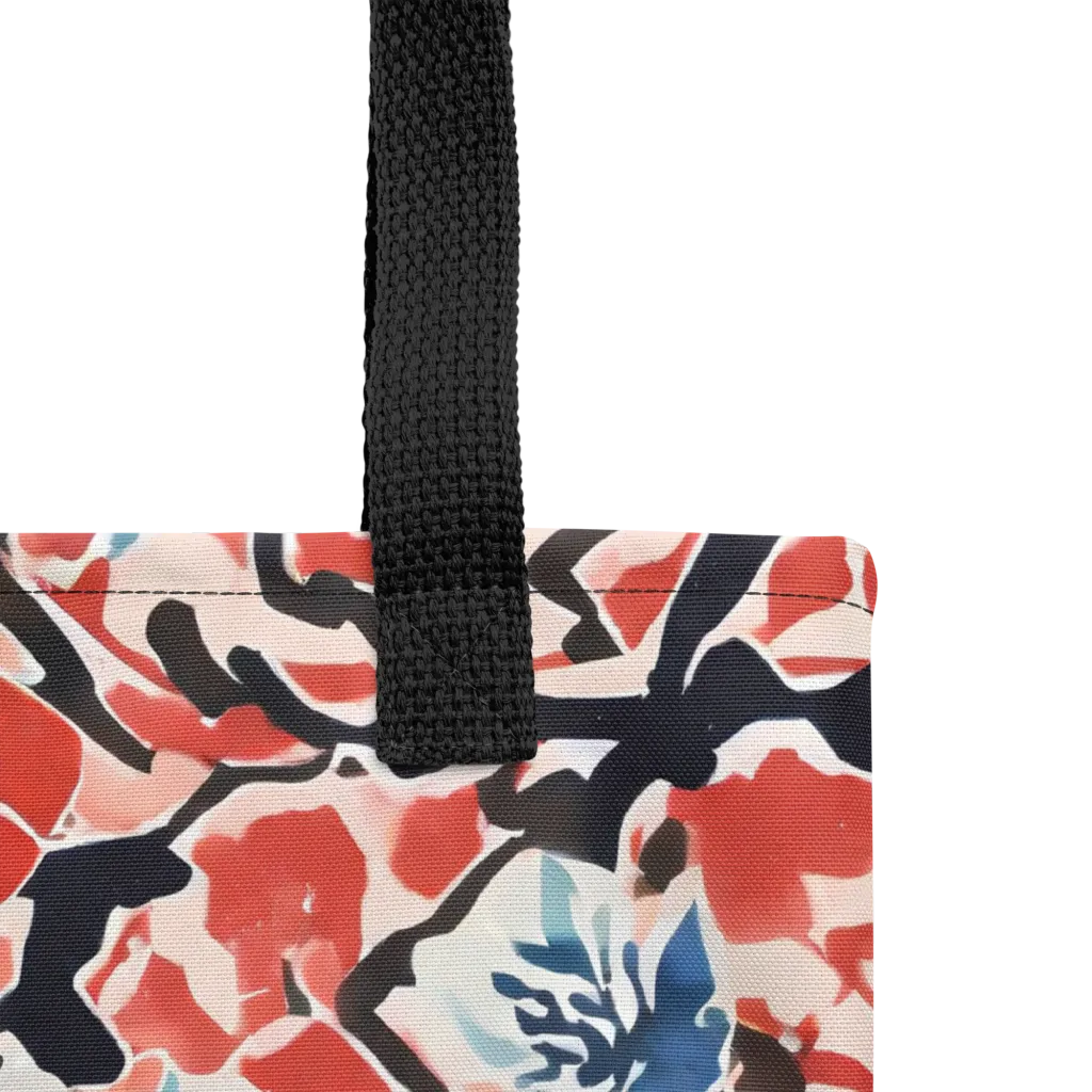 Crimson Brushwork on Tote Bag — Product details