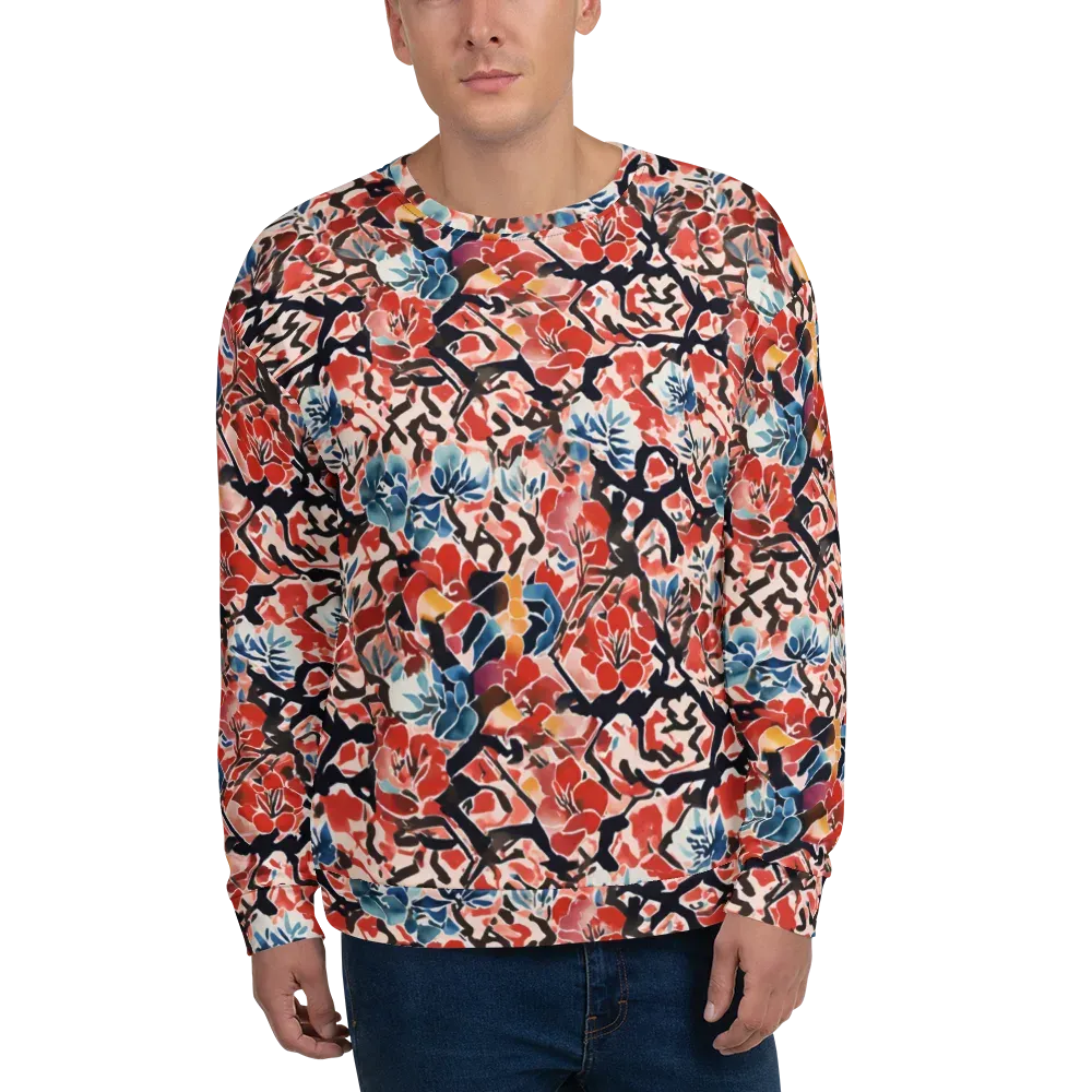 Crimson Brushwork on Sweatshirt — Front