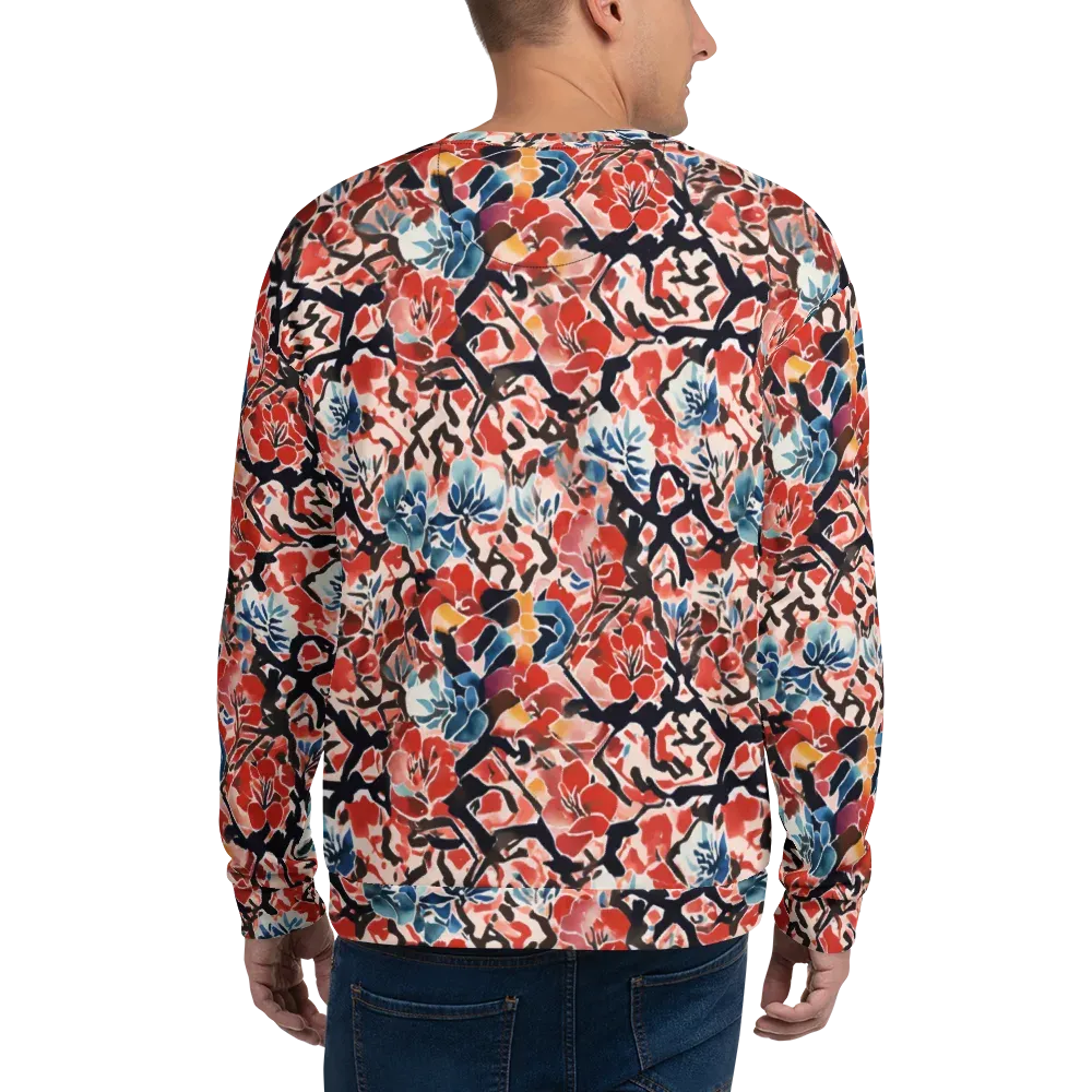 Crimson Brushwork on Sweatshirt — Back
