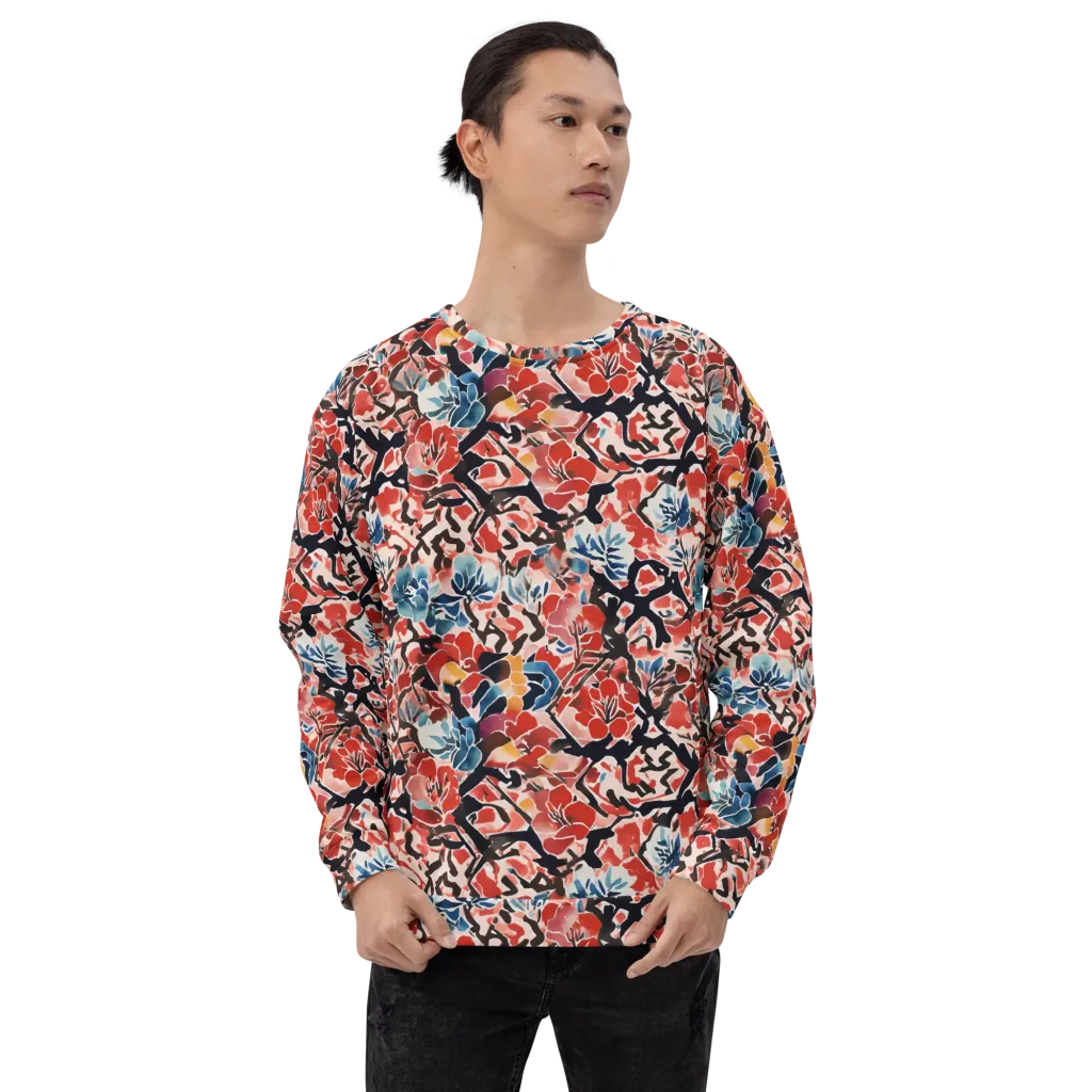 Crimson Brushwork on Sweatshirt — Front print