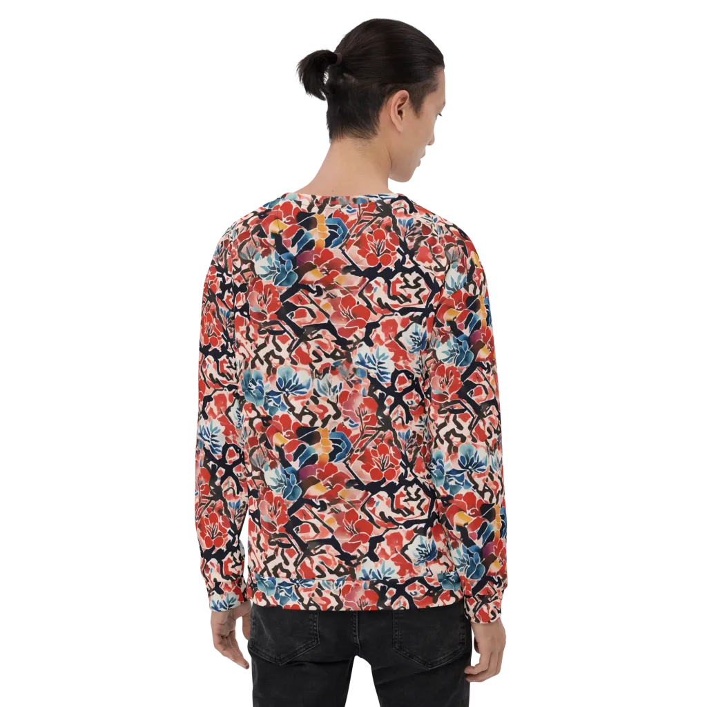 Crimson Brushwork on Sweatshirt — Back print