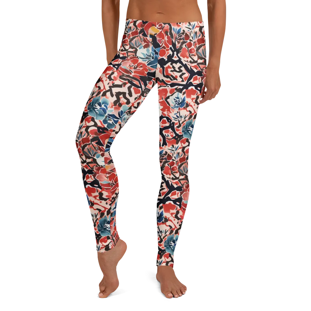 Crimson Brushwork on Leggings — Print file