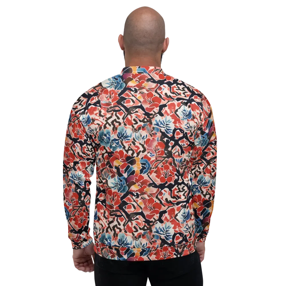 Crimson Brushwork on Bomber Jacket — Back